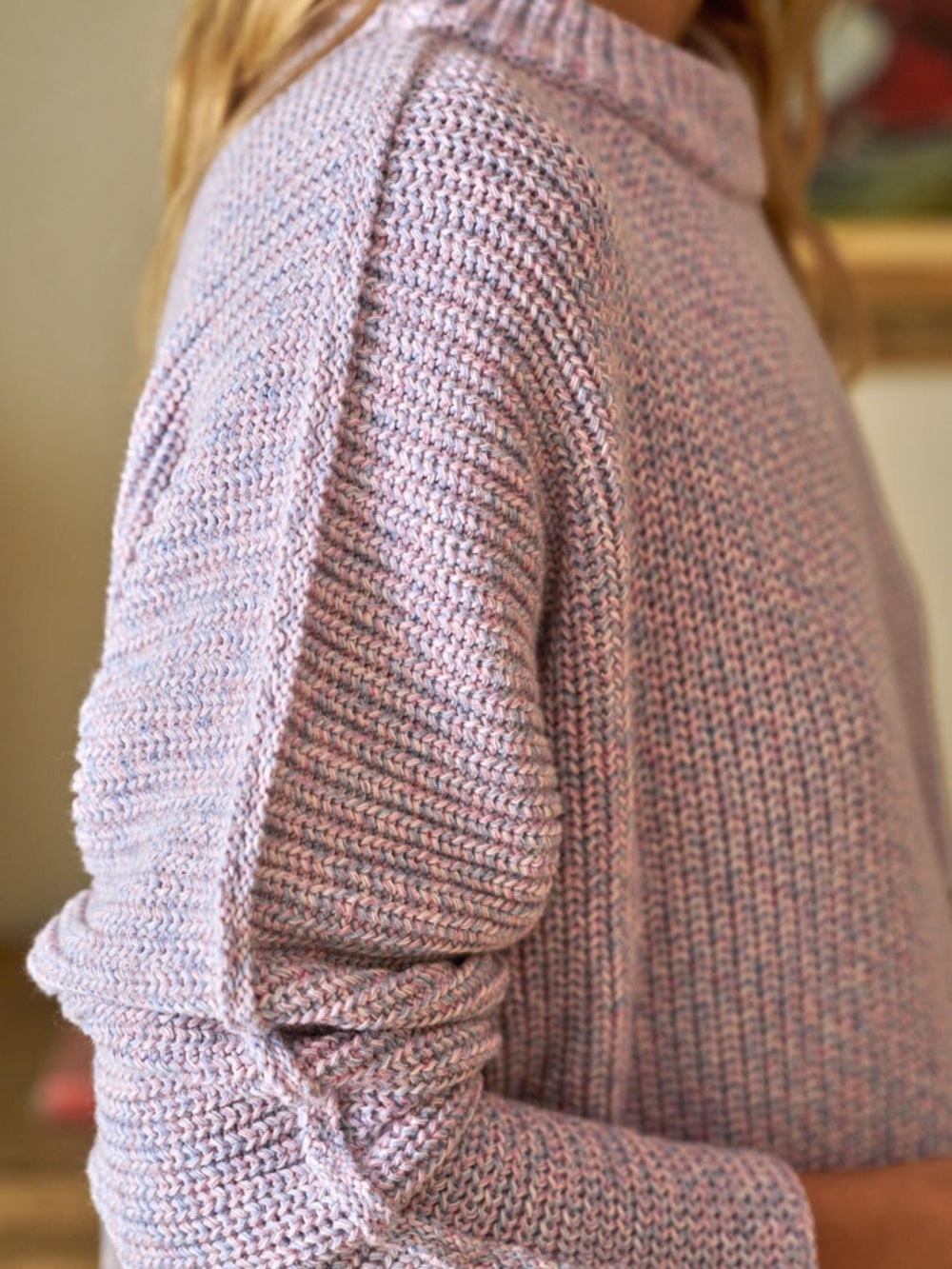 Frank & Eileen Montecito sweater pink and blue marl